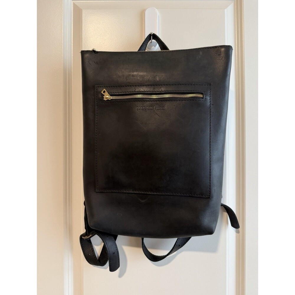 Portland Leather Goods Laptop Backpack Black Full Grain Leather PLG 15”